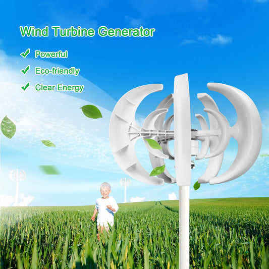 12V 1200W Wind Generator with Charger Controller 5 Blades Minitype Lantern Wind Turbine Generator Kit Clear Energy Windmill for