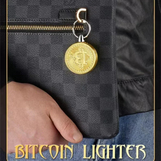Creative Fun Bitcoin Butane Gas Lighter Stocini Portable Lighters Smoking Men's Gift