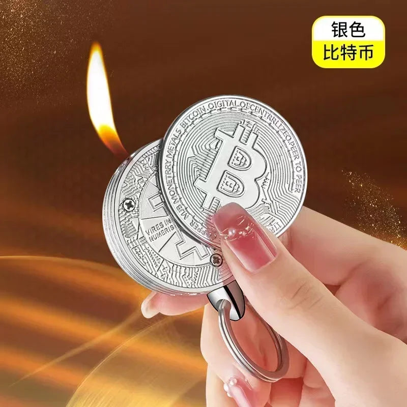 Creative Fun Bitcoin Butane Gas Lighter Stocini Portable Lighters Smoking Men's Gift