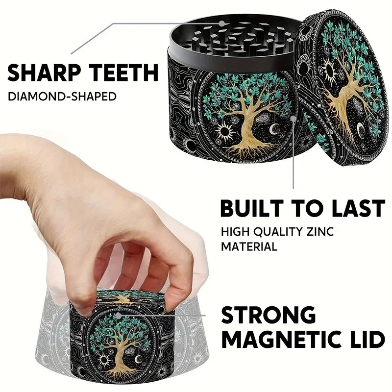 4 Layers Zinc Alloy Herb Grinder Metal for Smoking,Multifunctional Crusher for Herbbacco Smoking Gadgets Grass grinder