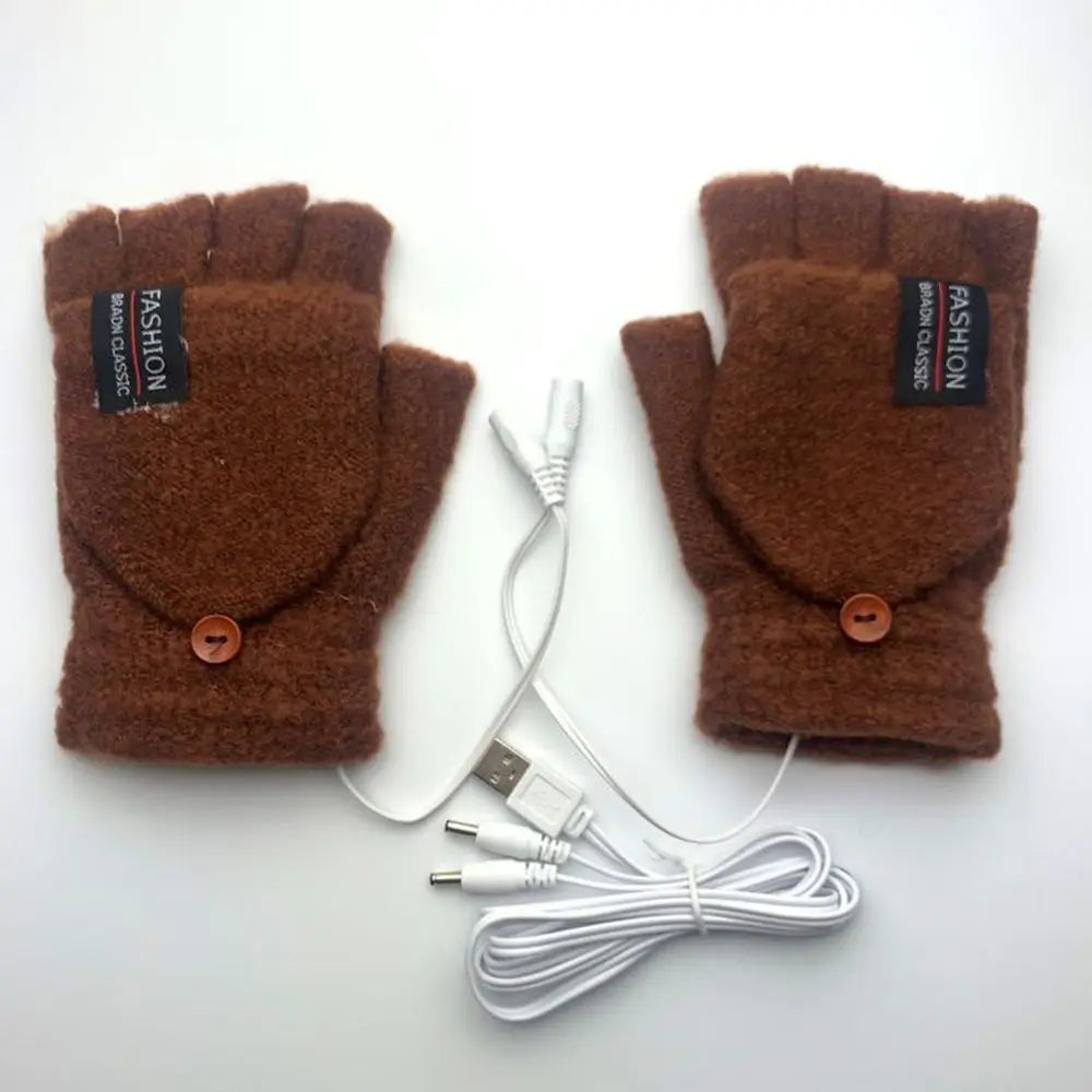 gants chauffants hiver extérieur couleur Pure complet et demi doigt mitaine