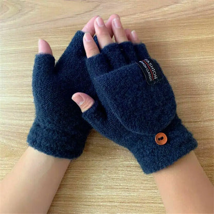 gants chauffants hiver extérieur couleur Pure complet et demi doigt mitaine