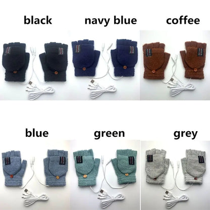 gants chauffants hiver extérieur couleur Pure complet et demi doigt mitaine