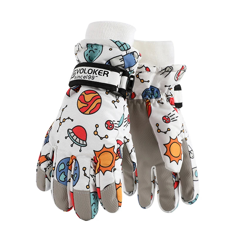 Gants de Ski pour enfants, imperméables, compatibles avec écran tactile, gants d'extérieur pour enfants d'hiver, coupe-vent et chauds