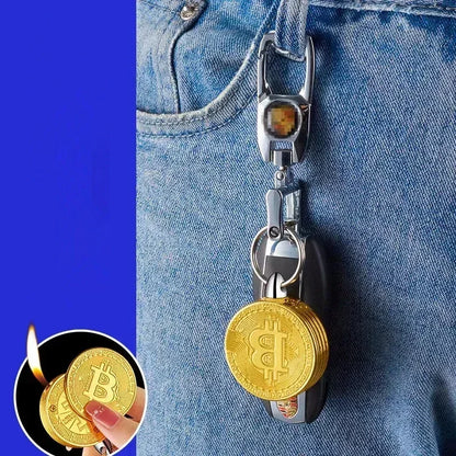 Creative Fun Bitcoin Butane Gas Lighter Stocini Portable Lighters Smoking Men's Gift