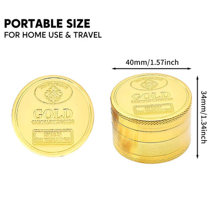4 Layers Zinc Alloy Herb Grinder Metal for Smoking,Multifunctional Crusher for Herbbacco Smoking Gadgets Grass grinder