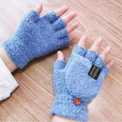 gants chauffants hiver extérieur couleur Pure complet et demi doigt mitaine