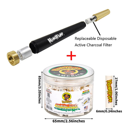 Removable Metal Cone Herb Smoking Pipe with Activated Carbon Filter Mouth Tips Dry Bng Tobacco Pipes Smoking Accessories