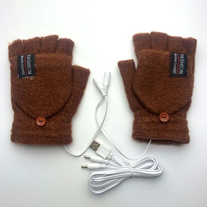 gants chauffants hiver extérieur couleur Pure complet et demi doigt mitaine